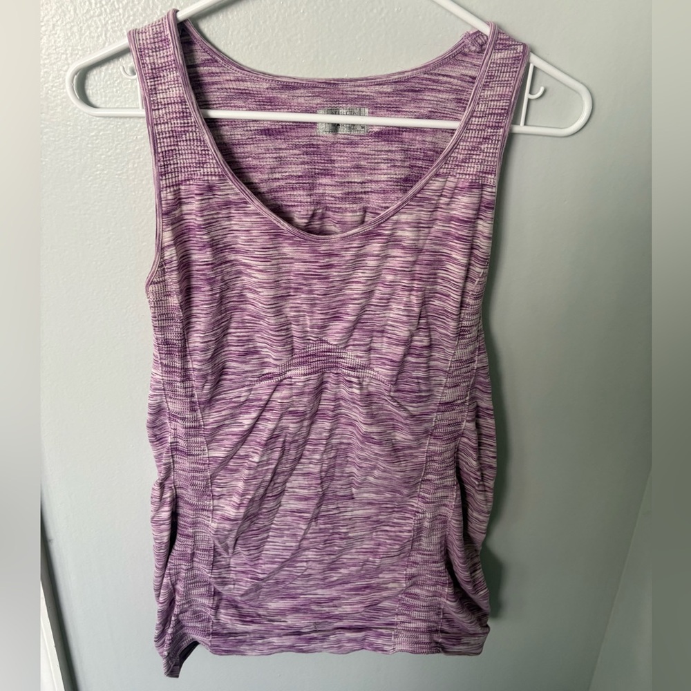 Athleta Purple Space Dyed Sleeveless Women's Activewear Tank Top Ruched Size M